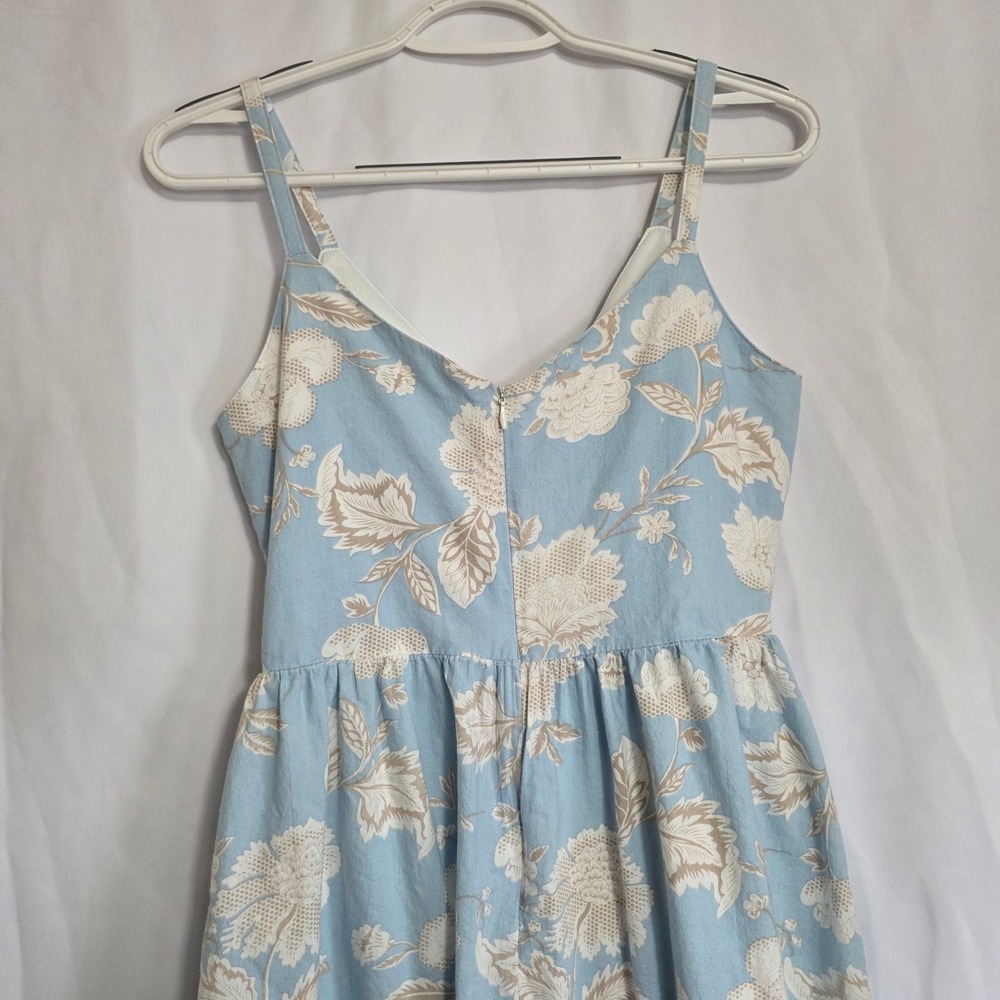 Anna Be Floral Dress Womens Small Cottagecore Blue Tie Front Babydoll Mini - Picture 10 of 13